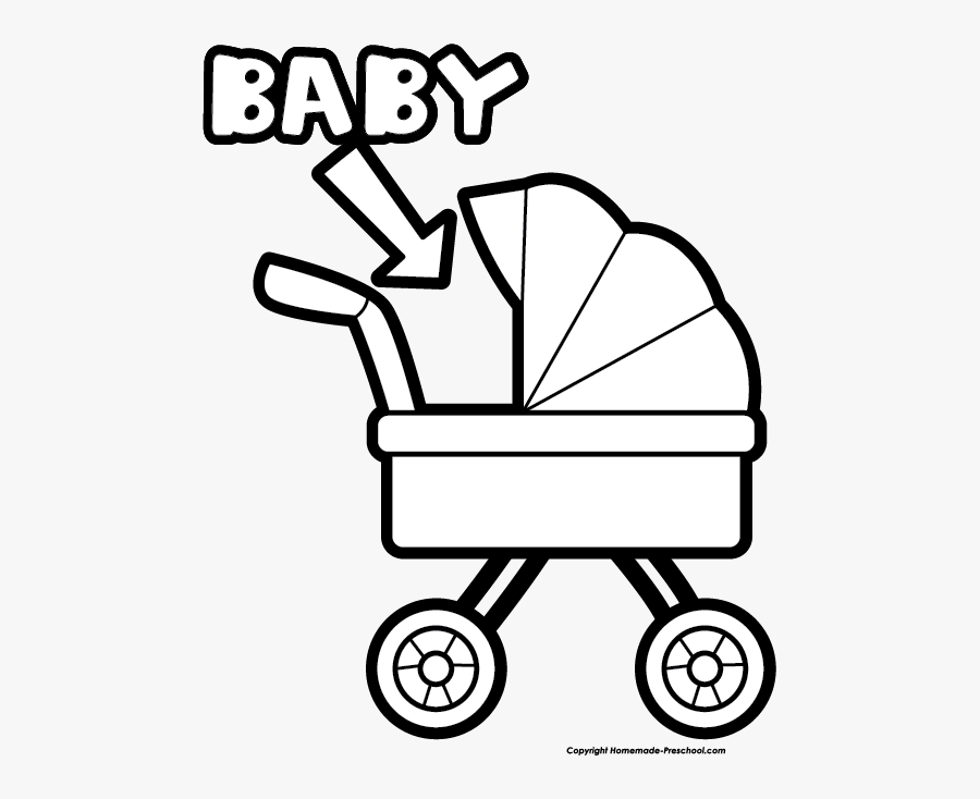Baby Stroller Clipart Black And White, Transparent Clipart