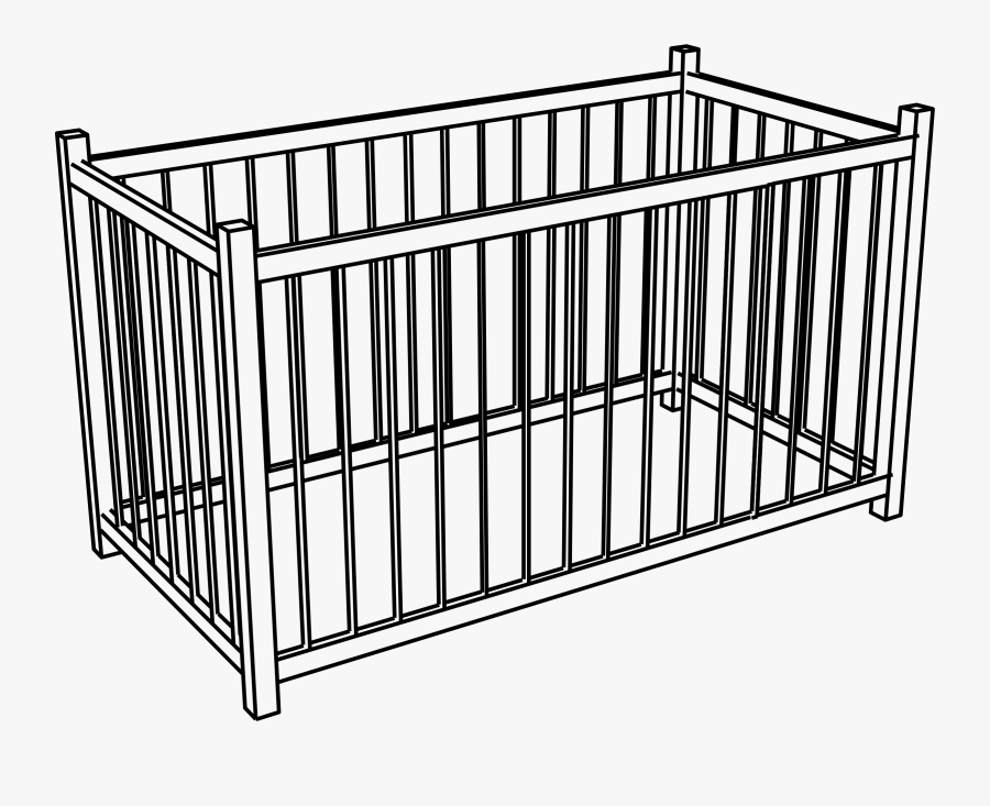 Angle,area,storage Basket - Crib For Baby Clip Art Black And White, Transparent Clipart