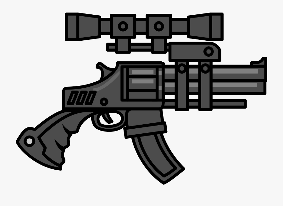 Big Gun With Scope Vector Clipart Image - Big Gun, Transparent Clipart