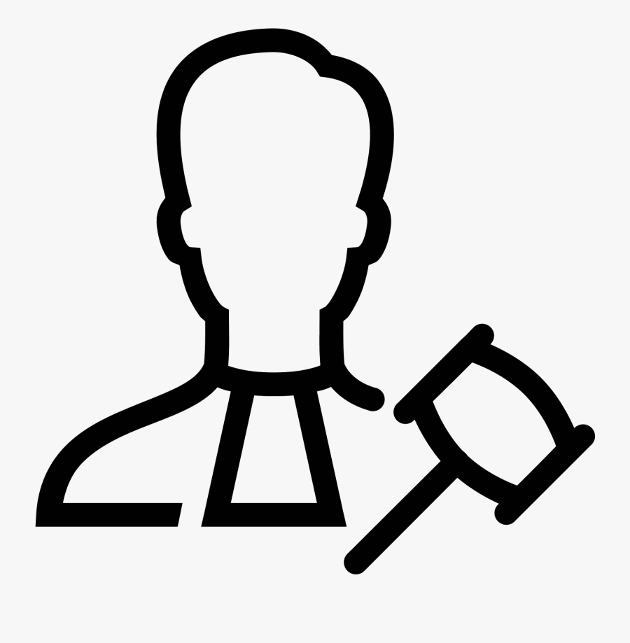 Court Hammer Drawing At Getdrawings - White Human Icon Png, Transparent Clipart