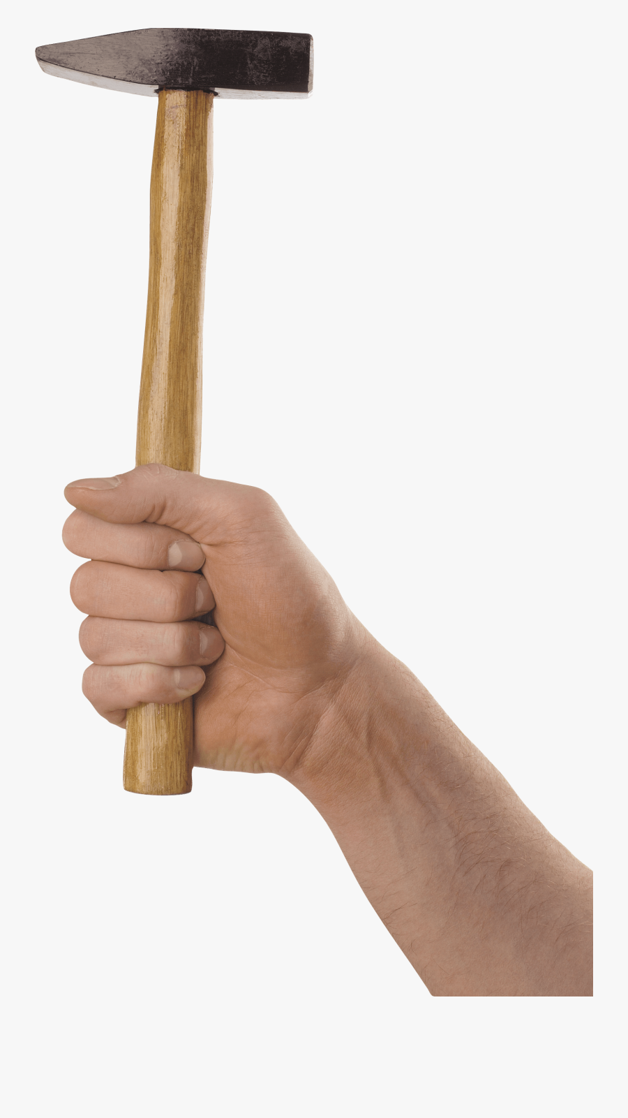 Hand Holding Long Hammer - Hand Holding Hammer Png, Transparent Clipart