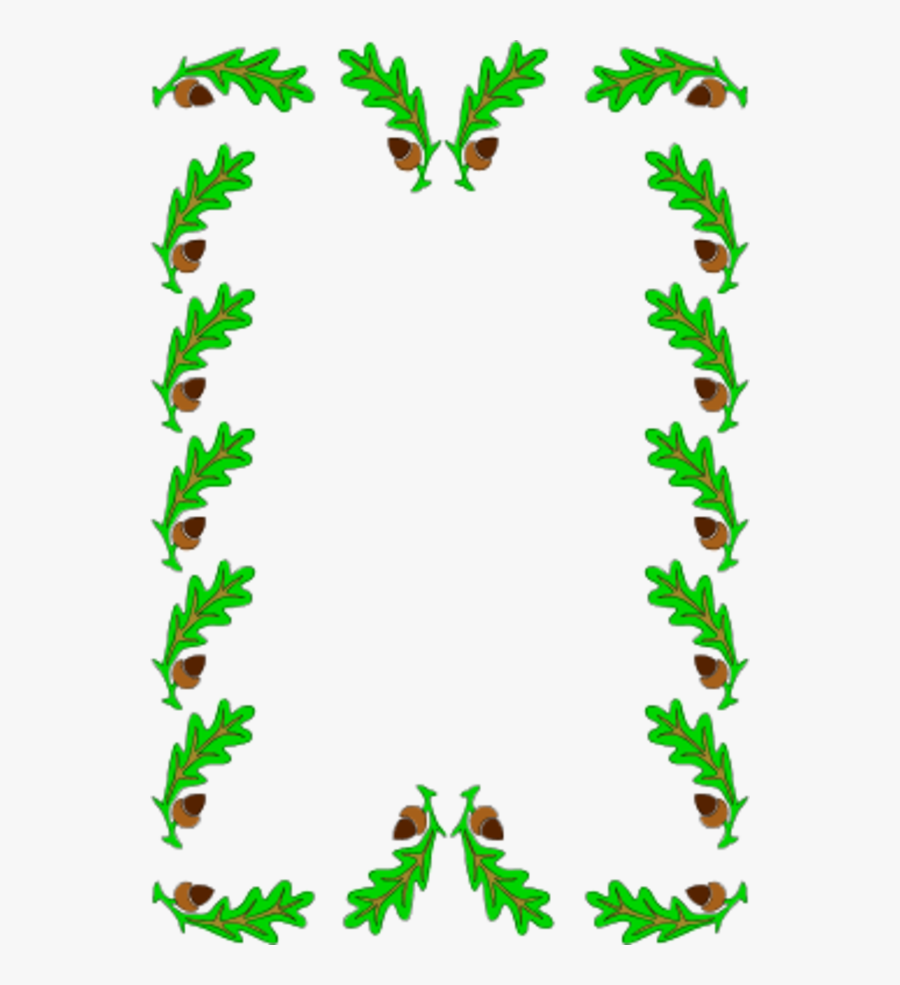 Border Decoration Oak Leaves - Clip Art Holly Leaves, Transparent Clipart