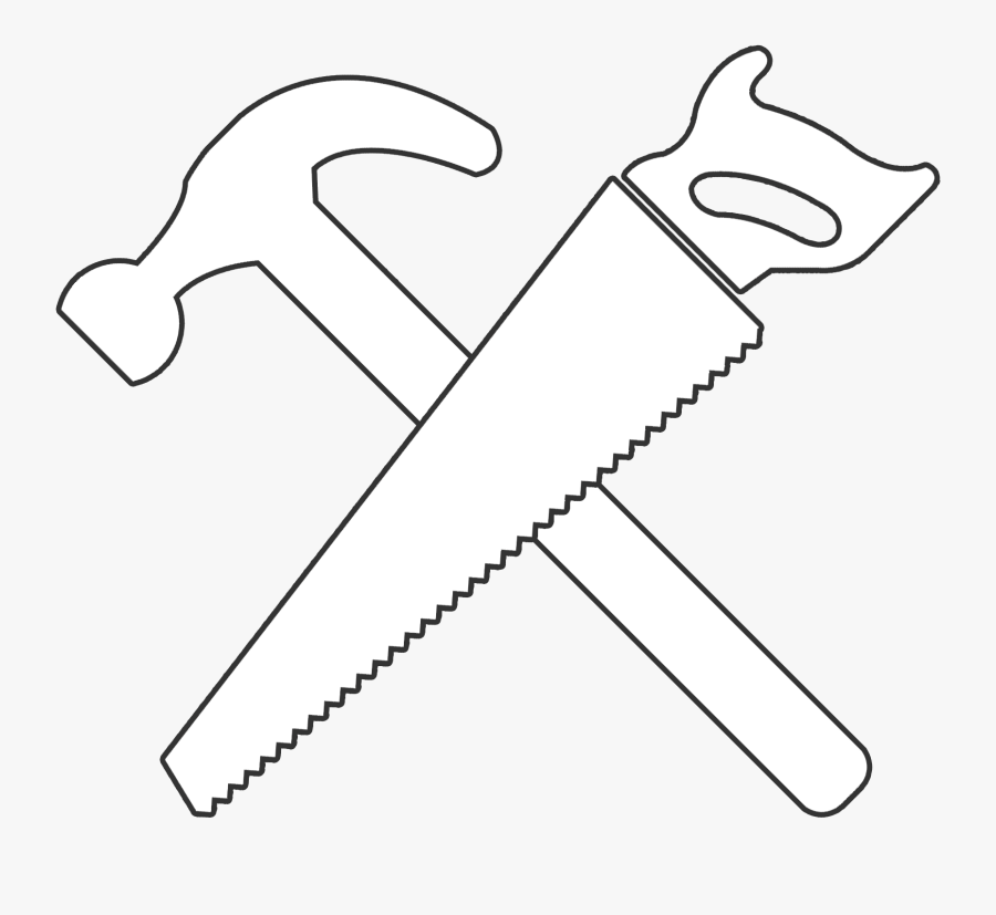 Graphic Transparent Stock Hammer Svg Saw - Hammer And Saw Png, Transparent Clipart