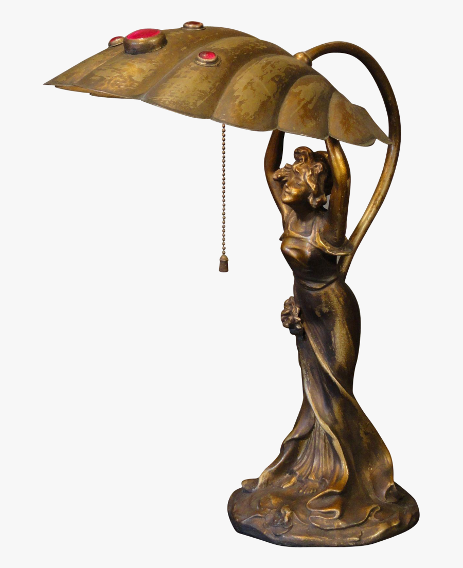 Art Desk Lamp Best Of Marvelous Art Nouveau Sweet Lady - Statue, Transparent Clipart
