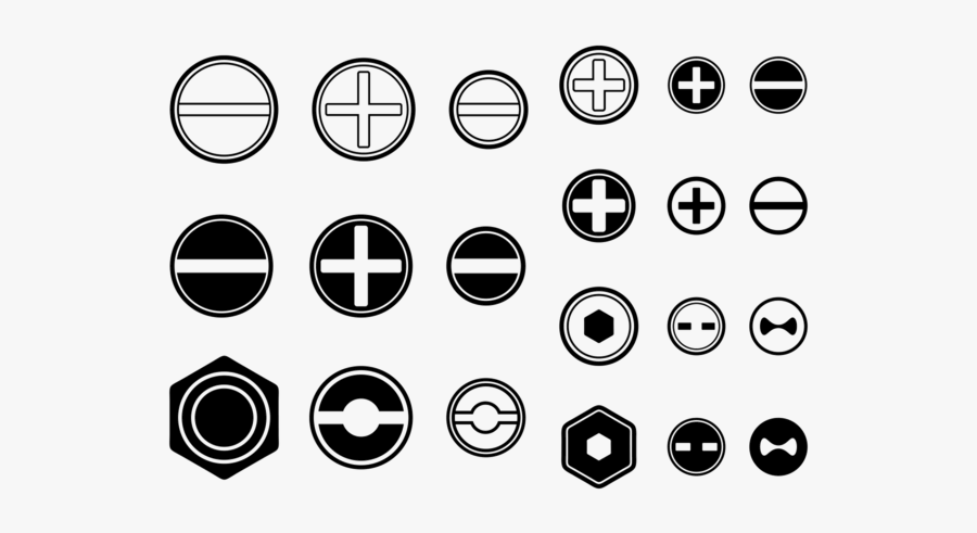Screws / Nuts / Nail Vector Icon - Phillips Screw Head Vector , Free