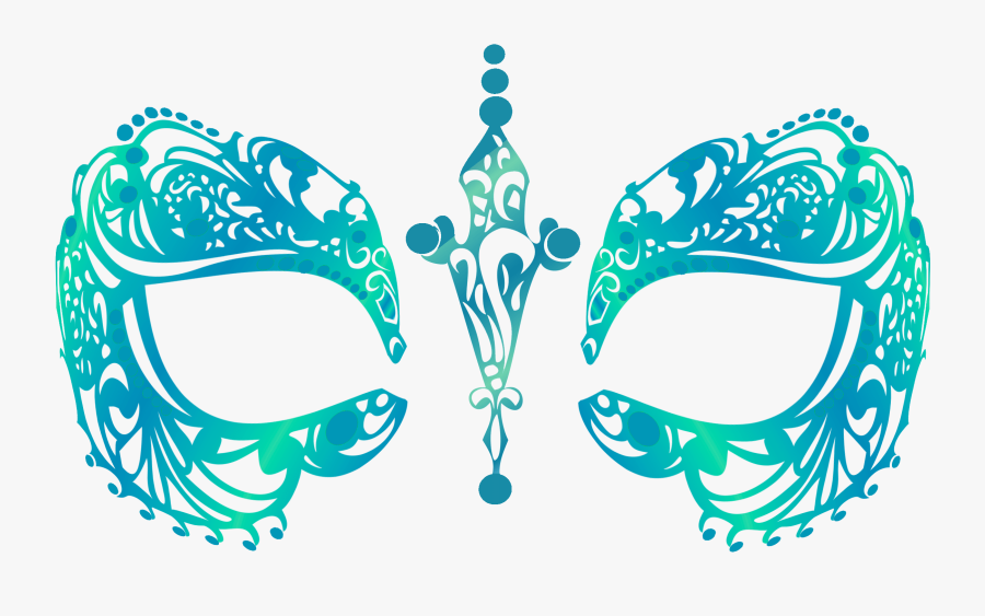 Teal Masquerade Mask Temporary Tattoo Mask , Free Transparent Clipart ClipartKey