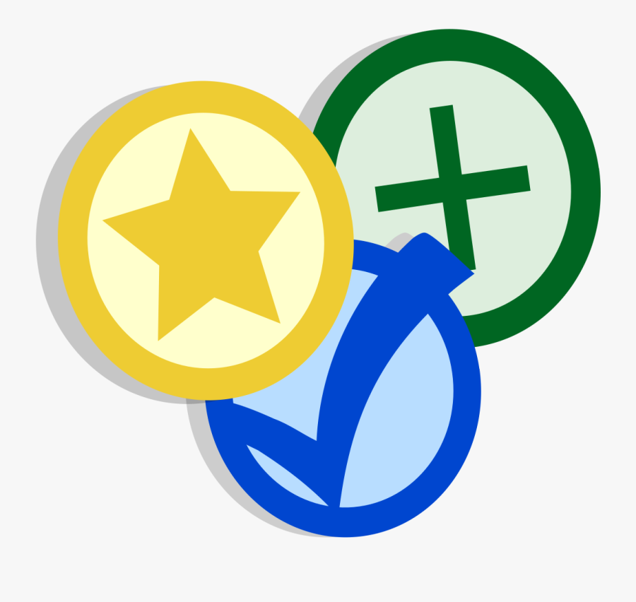 Yellow Star, Blue Check, Green Plus - Plus Minus Gleich, Transparent Clipart