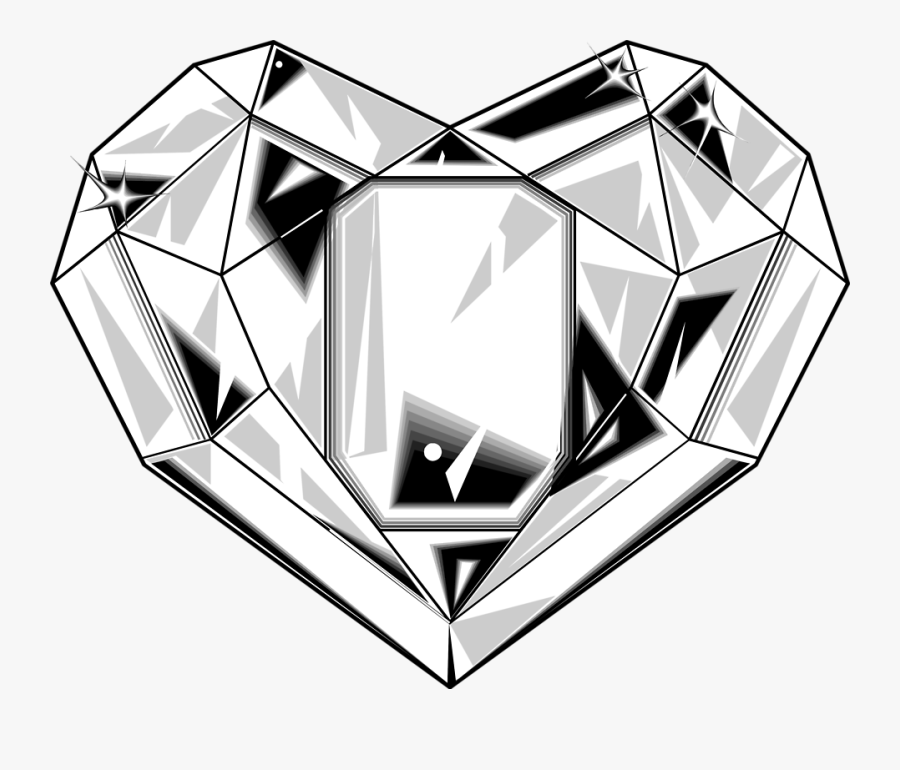 Transparent Diamond Clipart - Crystals Black And White, Transparent Clipart