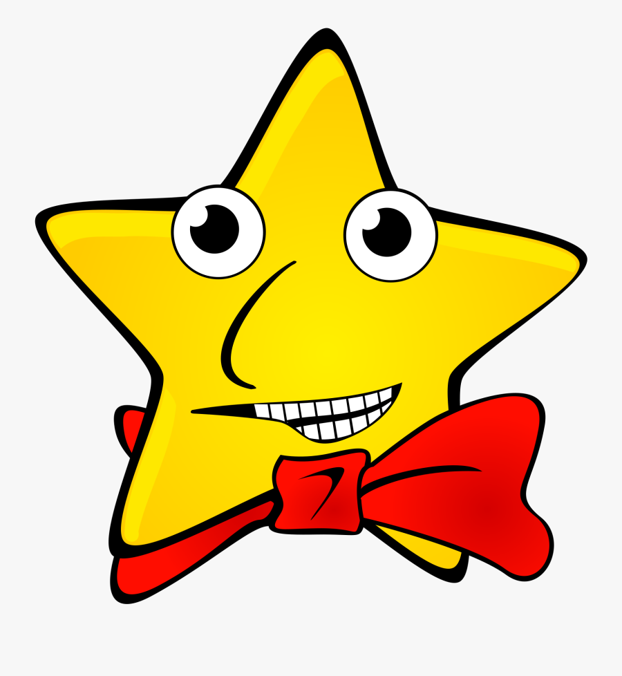 Yellow Star With Red Bow 1 25 Magnet - Funny Star Png, Transparent Clipart