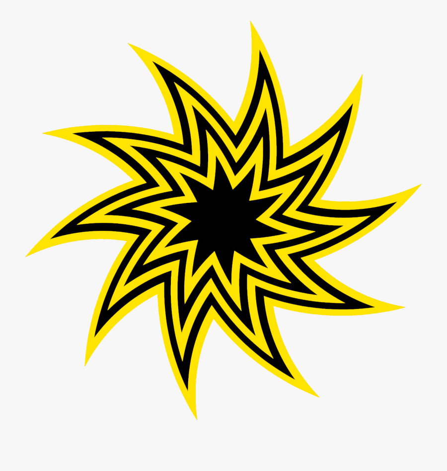 Black And Yellow Swirling Star Clipart - Hana Koa Brewing, Transparent Clipart