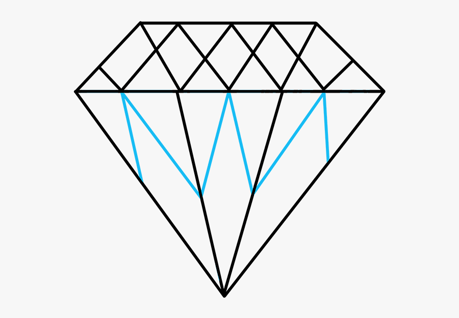 How To Draw Diamond - Clipart Easy To Draw, Transparent Clipart