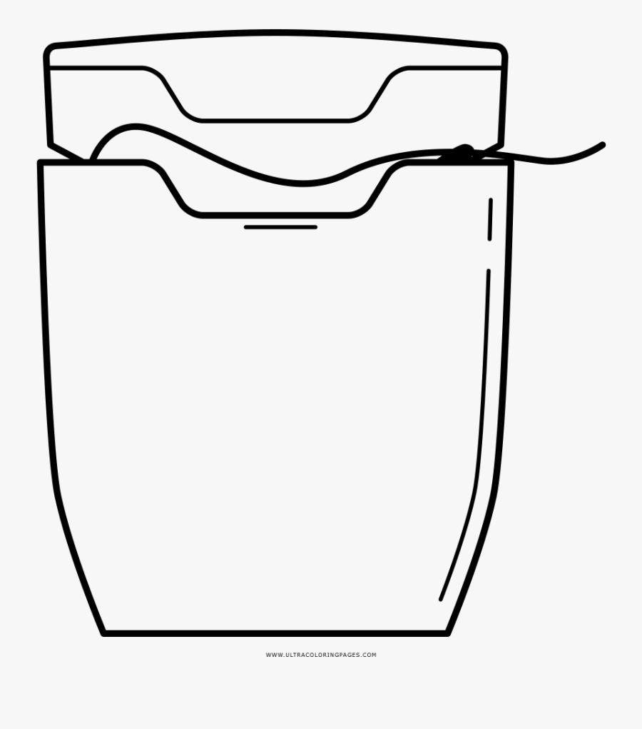 Dentist Clipart Floss - Desenho De Fio Dental Para Colorir, Transparent Clipart