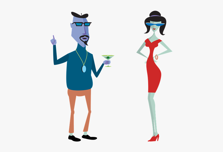 Clipart, Cartoon, Characters, Human, Lady, Gent, Happy - Cartoon, Transparent Clipart