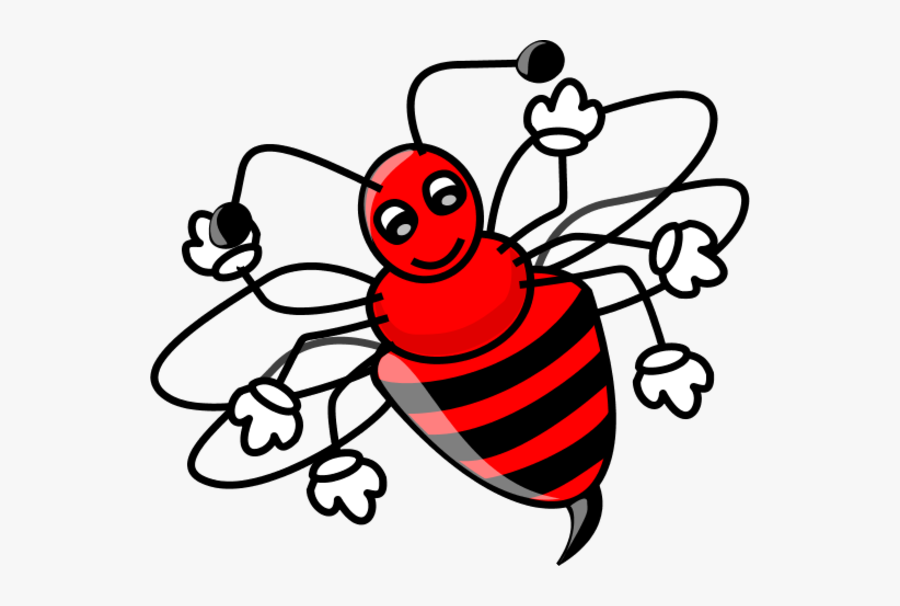 Duck Race Clipart - Black And Red Bee Cartoon, Transparent Clipart