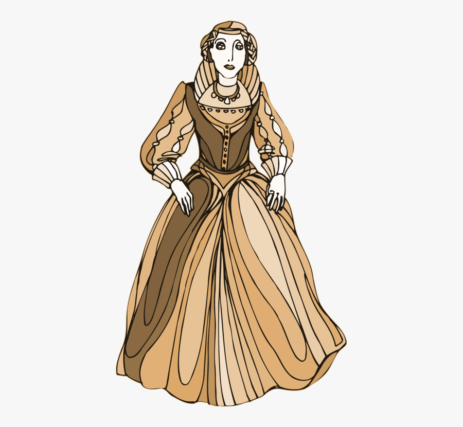 Lady Costume Design Drawing - William Shakespeare, Transparent Clipart