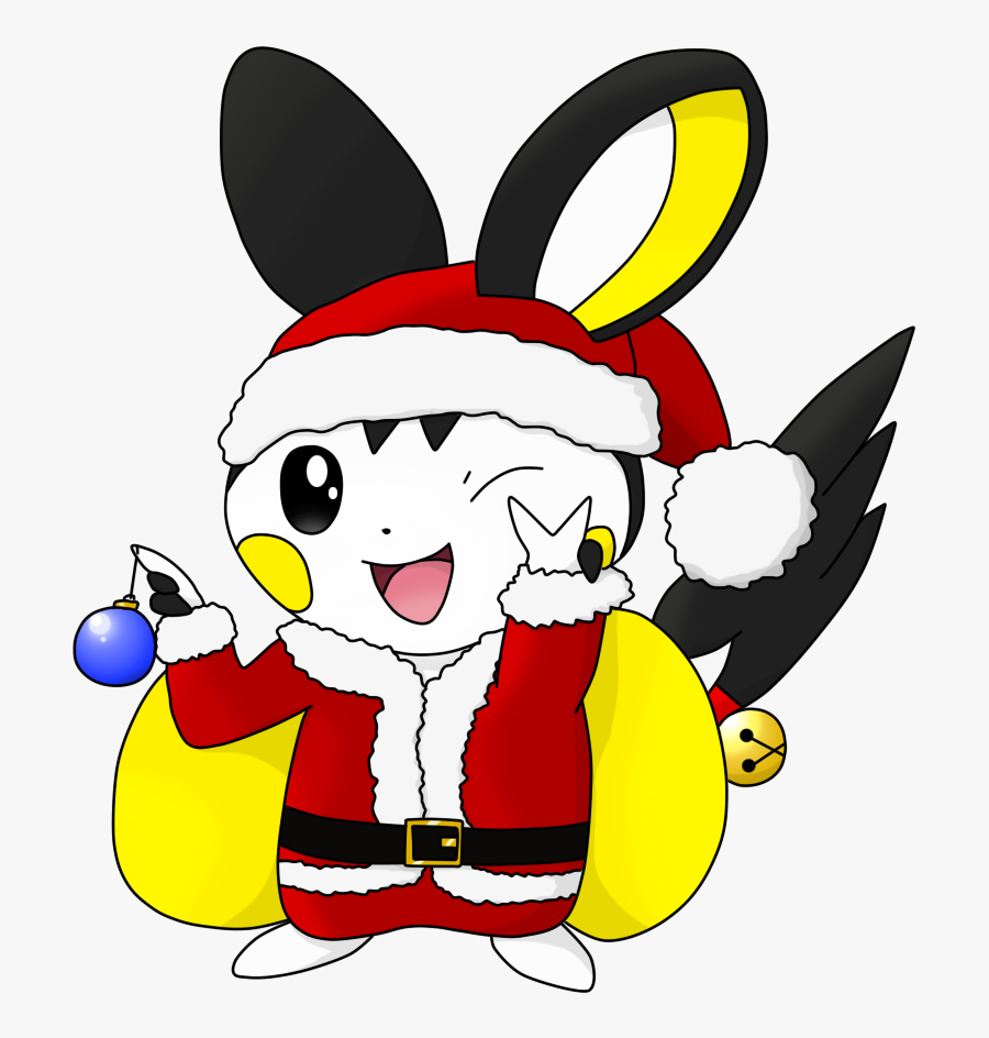 So If You"re Curious To See The Full Santa Emolga Art - Cartoon, Transparent Clipart