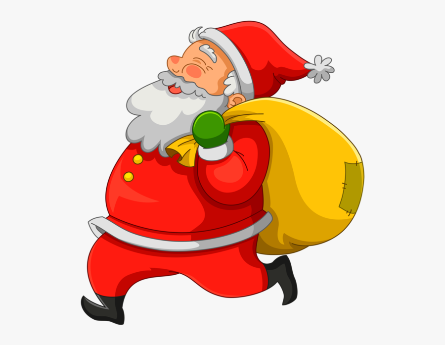 Pere Noel Avec Hotte Free Transparent Clipart Clipartkey
