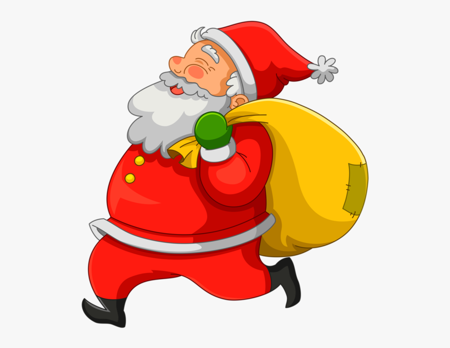 Père Noel Avec Hotte, Transparent Clipart