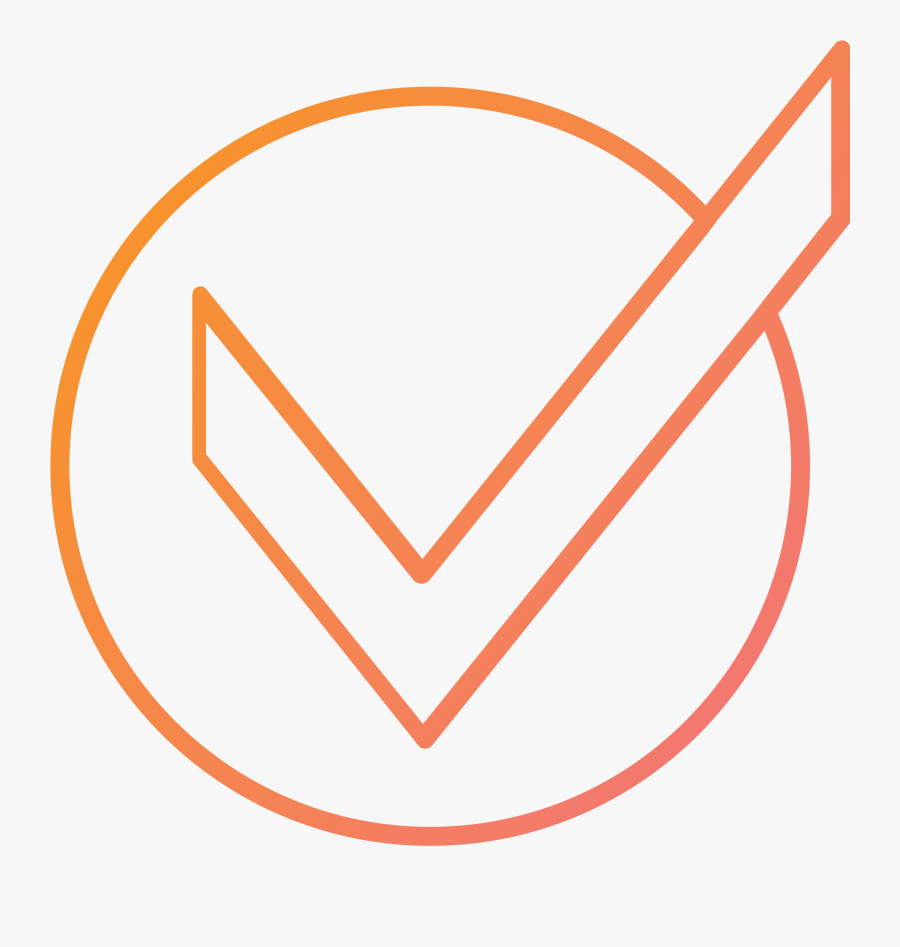 Checkmark Orange Pink - Circle, Transparent Clipart