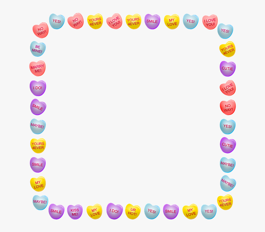 Transparent Candy Heart Png - Bordes De Paginas Para Niños, Transparent Clipart