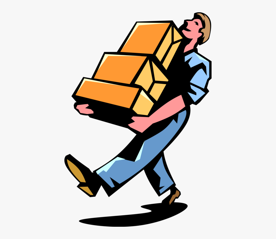 Delivers Mail Packages Vector - Man Carrying Boxes Clipart , Free Transparent Clipart - ClipartKey
