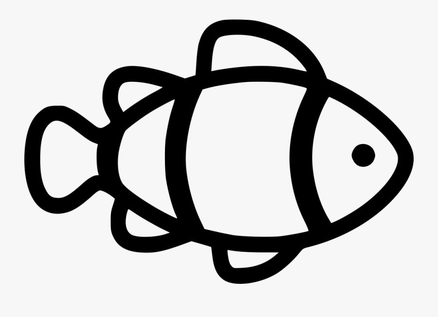 Clip Art Svg Png Icon Free - Outline Of Clown Fish, Transparent Clipart