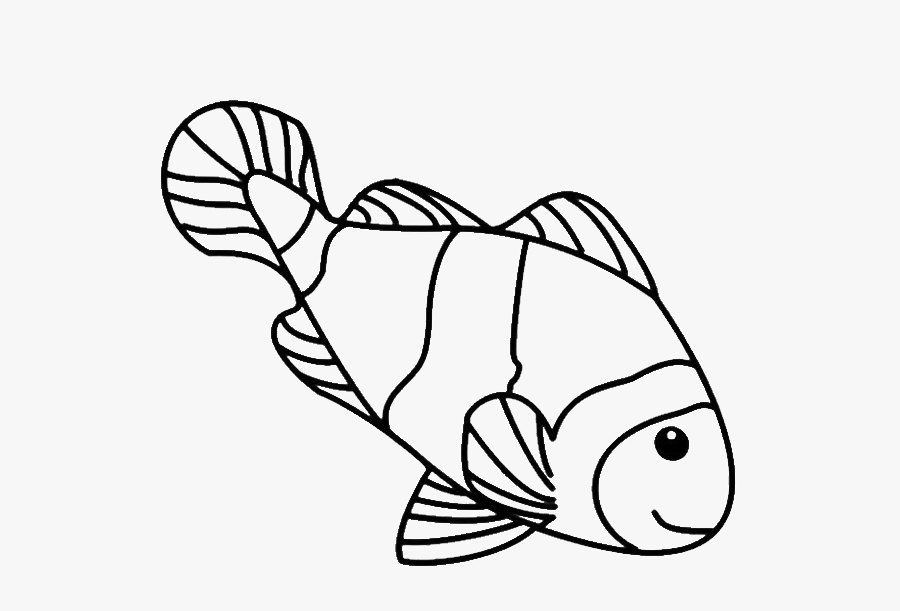 Fish Line Drawings - Clown Fish To Color, Transparent Clipart