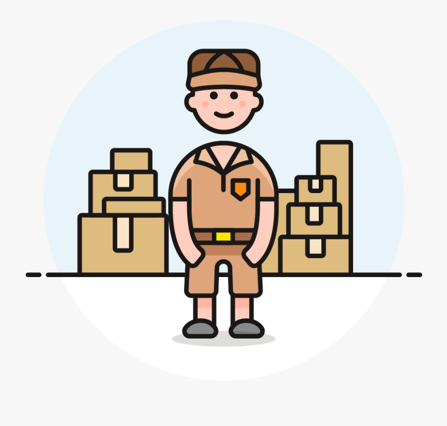 26 Mailman Package Male Caucasian - Png Delivery Truck Icon, Transparent Clipart