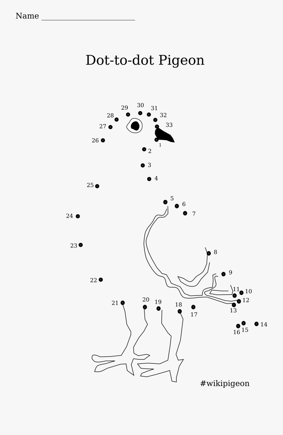 Dot To Printable Pigeon - Line Art, Transparent Clipart