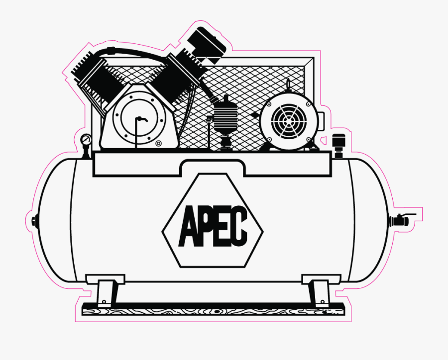 Air Power Equipment Okc - Air Compressor Line Art, Transparent Clipart