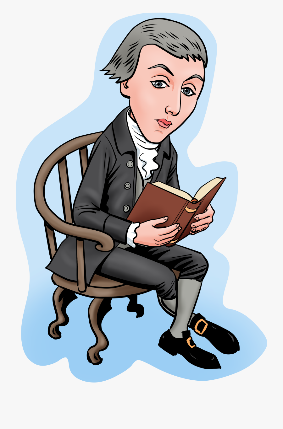 Collection Of Free Burthen - Thomas Jefferson Sitting Cartoon, Transparent Clipart