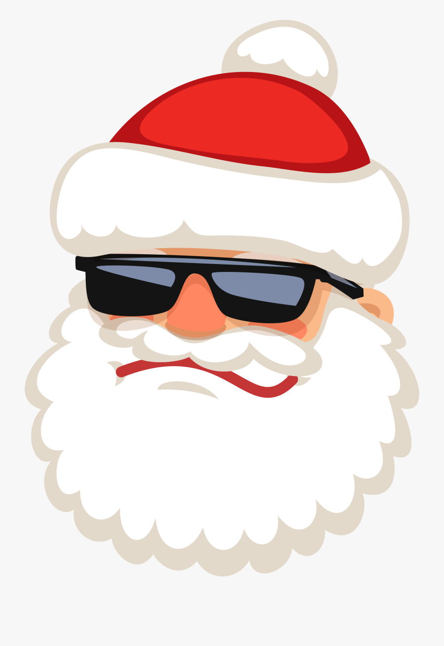 Wearing Sunglasses Claus Reindeer Vector Santa Clipart - Santa Wearing Sunglasses Png, Transparent Clipart