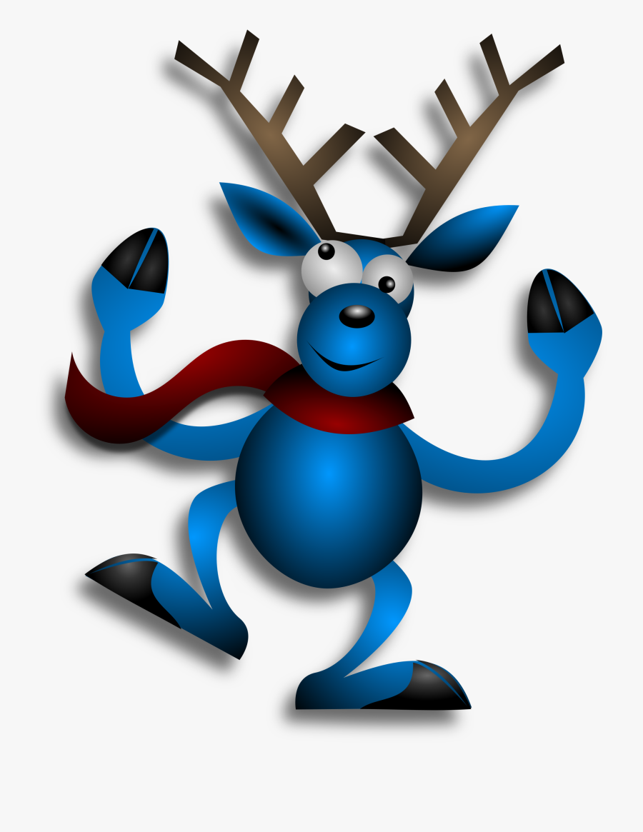 Reindeer Clipart Dancing - Blue Reindeer, Transparent Clipart