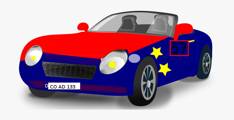 Red Blue Convertible Sports Car - Red And Blue Car, Transparent Clipart