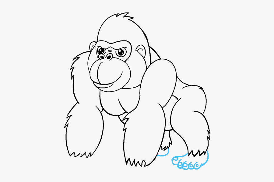 Drawn Free On Dumielauxepices - Outline Picture Of Gorilla, Transparent Clipart