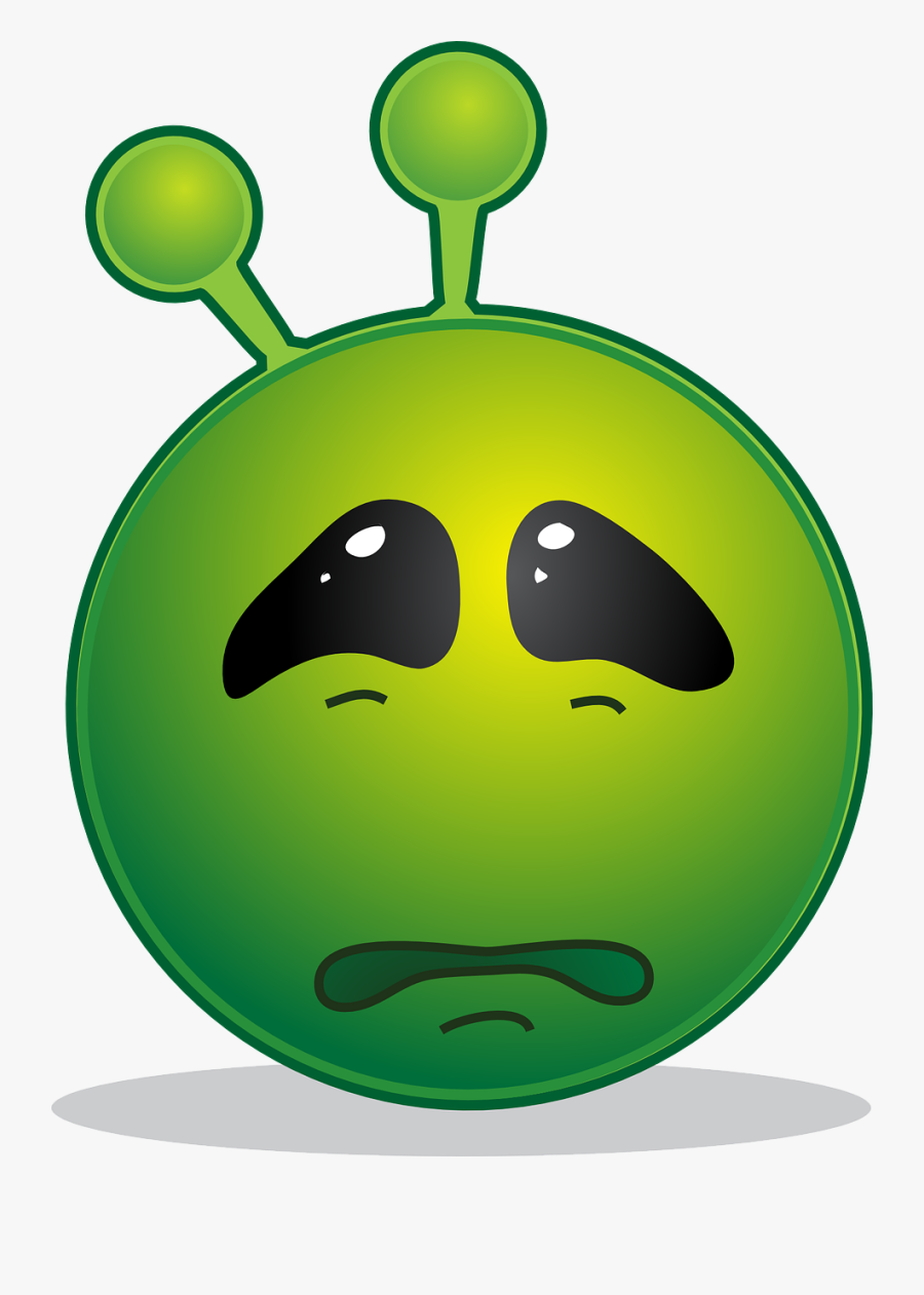 Smiley Green Alien Sad - Sad Alien Png, Transparent Clipart