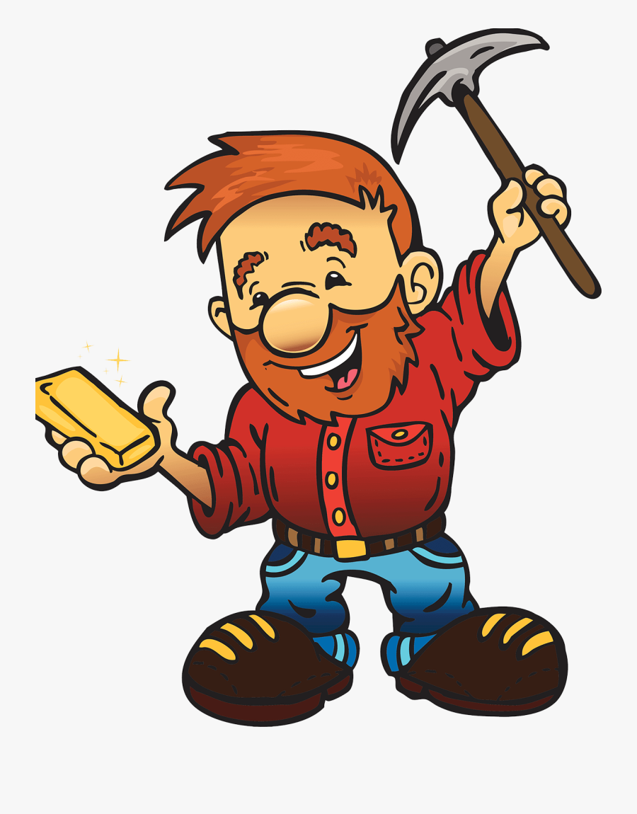 Transparent Gold Rush Clipart - Miner Gold Rush Cartoon, Transparent Clipart