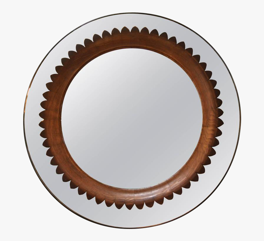 Sophisticated Circular Walnut Wall Mirror By Fratelli - Diablo Saw Blades, Transparent Clipart