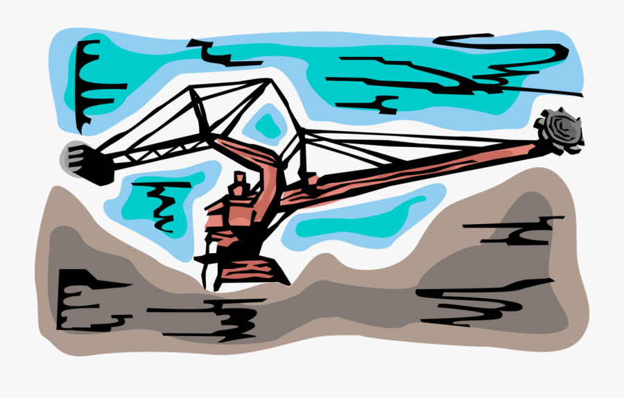 Vector Illustration Of Mining Industry Heavy Equipment - Illustration, Transparent Clipart