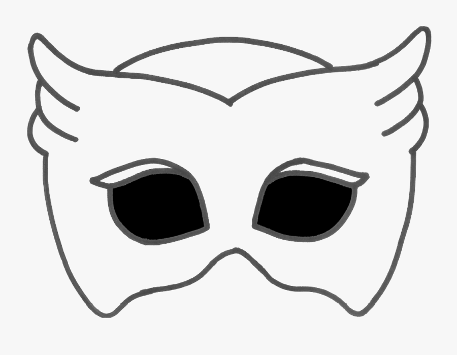 Blank Mask Template - Pj Masks Mask Coloring, Transparent Clipart