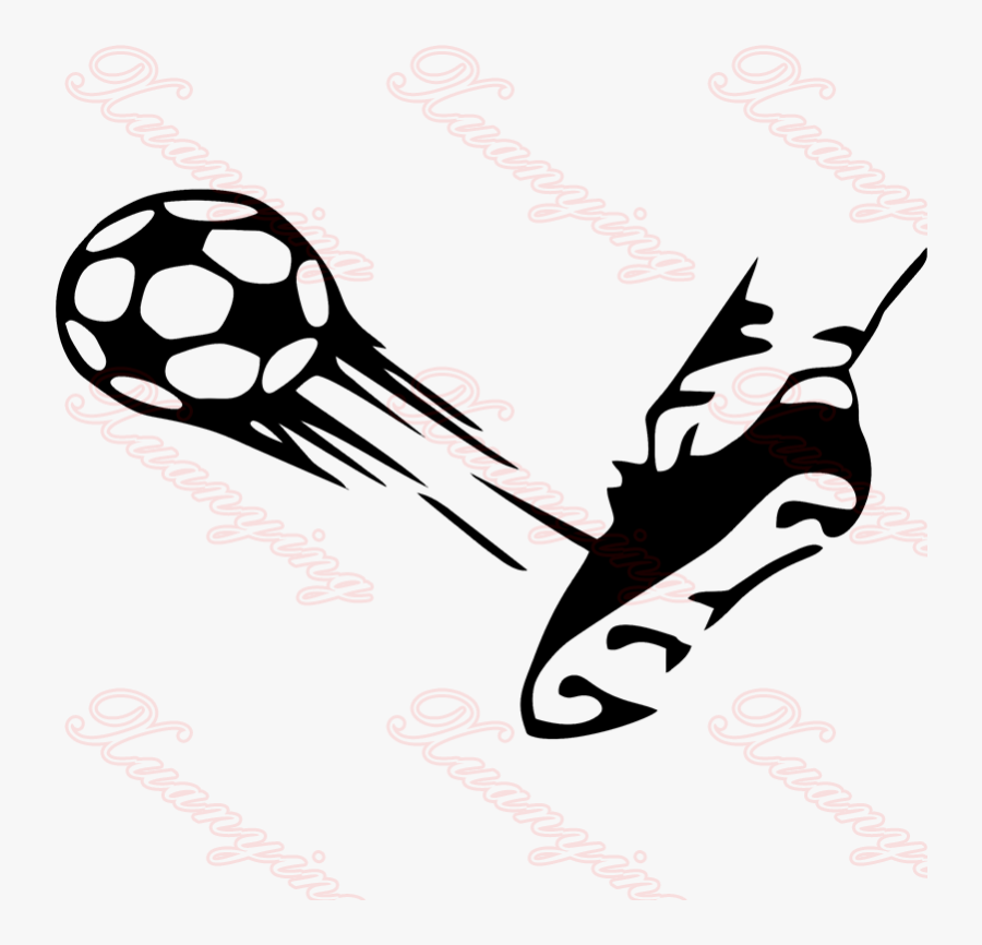Clipart Shoes Soccer Ball - Soccer Cleat Hitting Ball, Transparent Clipart