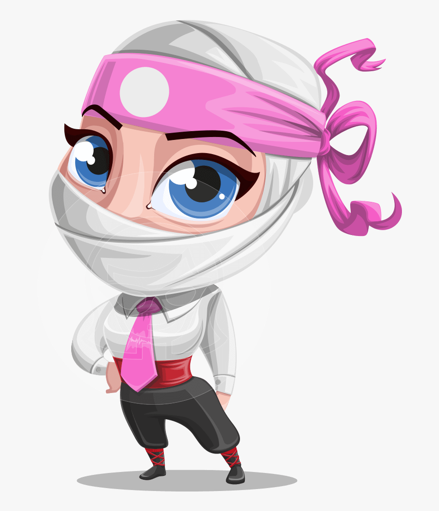Girl With Ninja Mask Cartoon Vector Character Aka Matsuko - Cartoon Ninja, Transparent Clipart