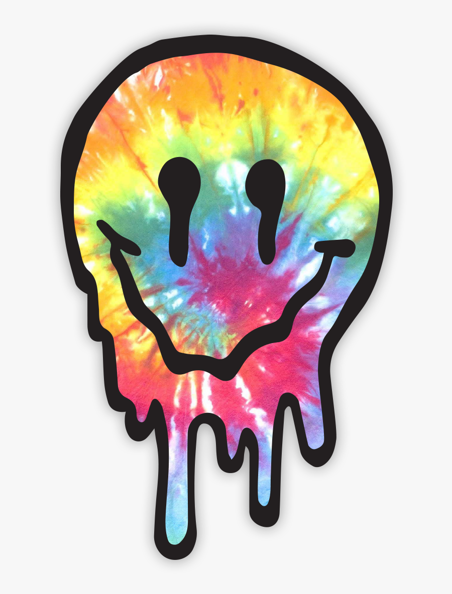 Drippy Face Tie Dye Sticker Clipart , Png Download - Cool Tie Dye Stickers, Transparent Clipart