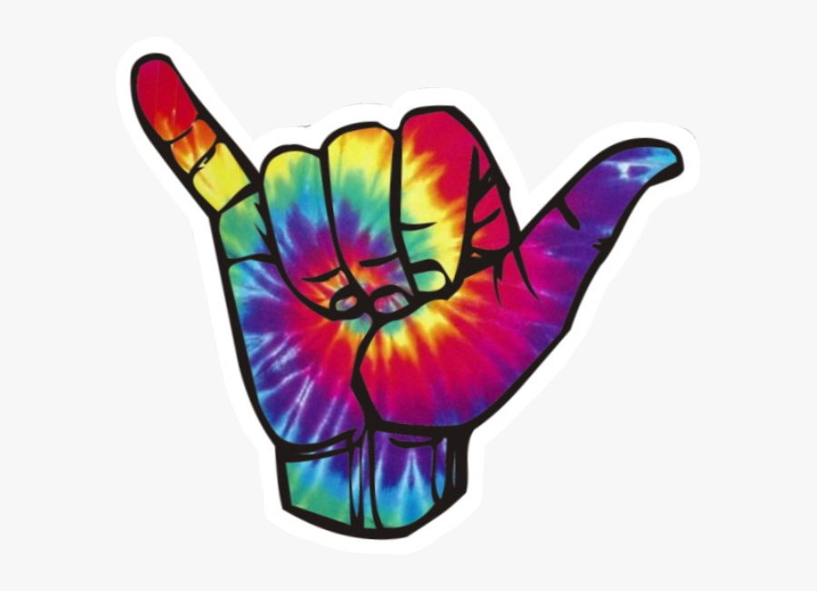 #shaka #cute #rainbow #tie #dye #tiedye #pretty #bright - Tie Dye Hand Sticker, Transparent Clipart