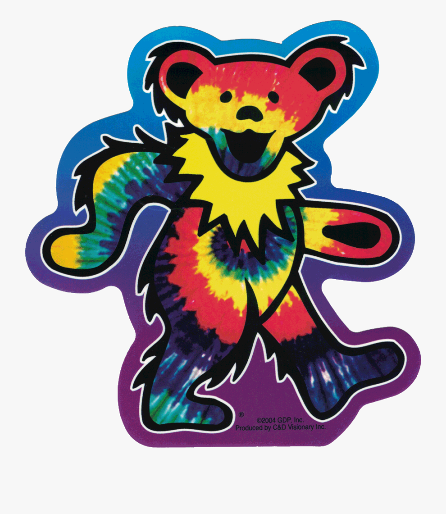 Grateful Dead Tie Dye Dancing Bear - Tie Dye Grateful Dead Bear, Transparent Clipart