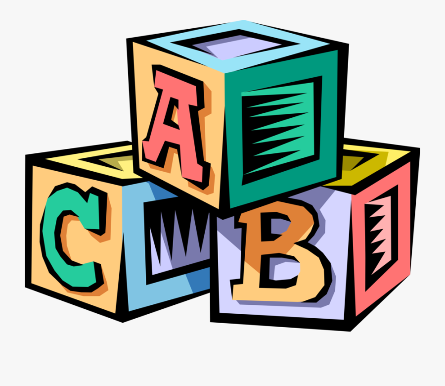 Vector Illustration Of Newborn Infant Baby"s Abc Toy - Abc Building Blocks, Transparent Clipart