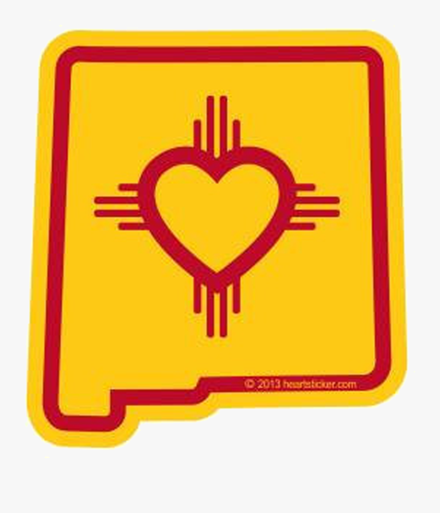 Heart In New Mexico Nm Sticker,all-weather High Quality - New Mexico State Zia, Transparent Clipart