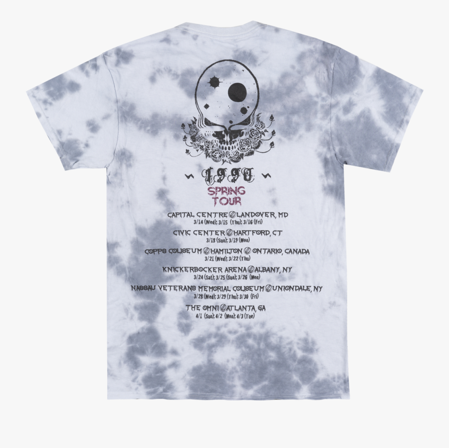 The Grateful Dead Lightening Skull Tie Dye T-shirt - Grateful Dead Tour Shirt Back, Transparent Clipart