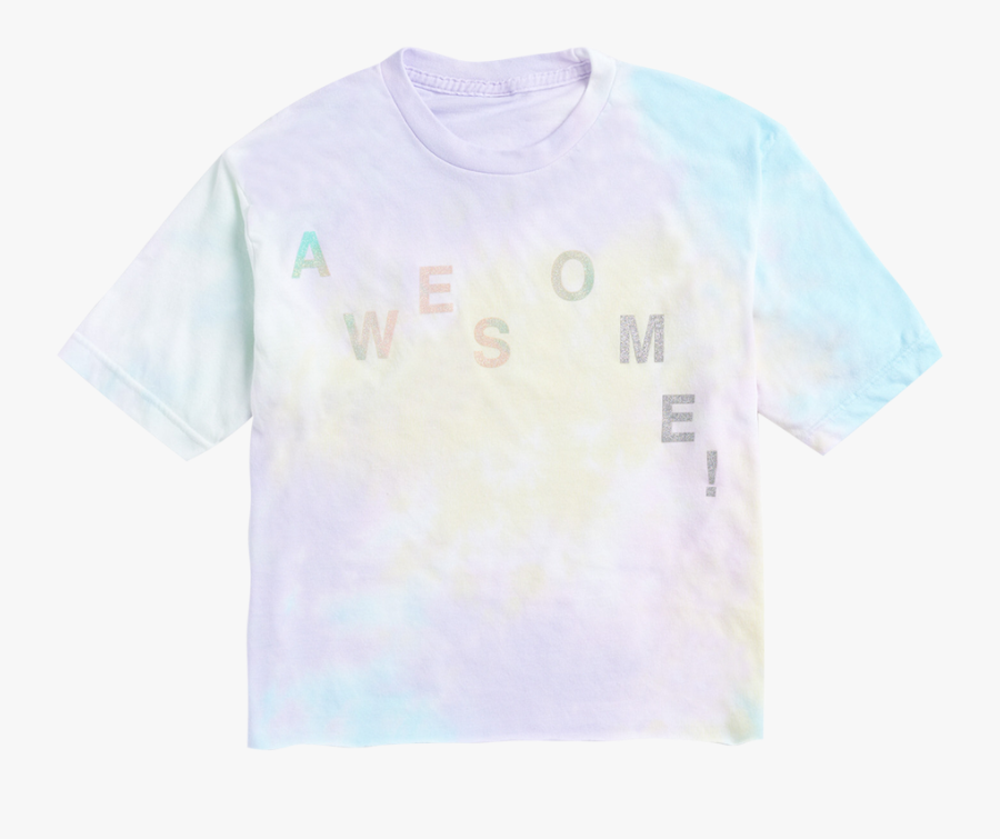 Tie Dye Crop Tee With Scattered Letter Design V=1556463960 - Active Shirt, Transparent Clipart