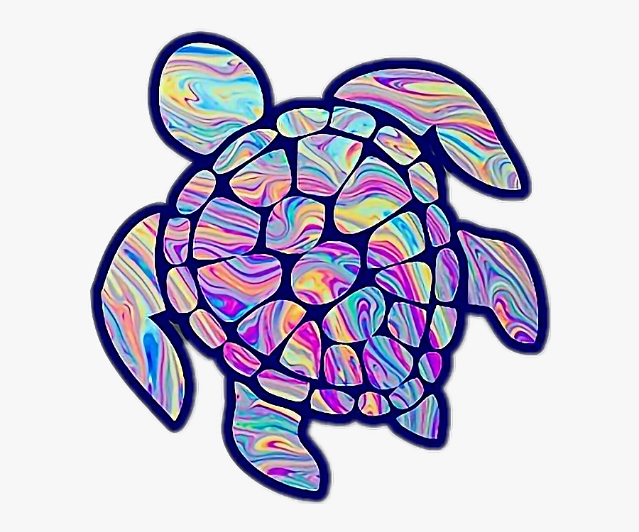 #turtle #cute #rainbow #tiedye #tumblr - Tie Dye Turtle Stickers, Transparent Clipart